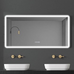 Beveled edge frameless Anti-Fog waterproof Smart Bathroom Mirror